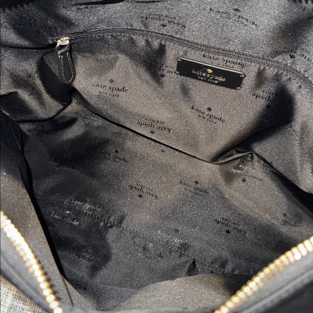 Kate Spade Carter Logo Large Black Nylon Hobo Crossbody - Picture 12 of 17